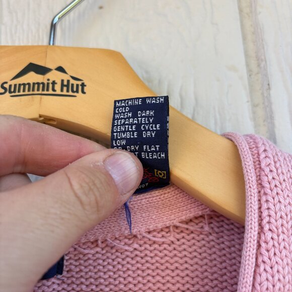 Vintage Gap Cardigan Women's Large Pink Cotton Knit Floral Grandma Cottagecore - Picture 6 of 9